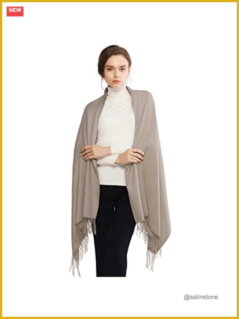 Fringe Shawl Wrap Pashmina Scarf for Wedding Evening